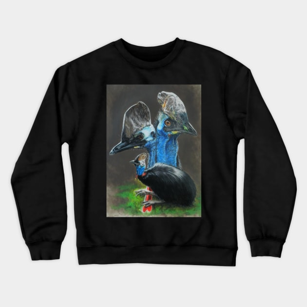 Cassowary Crewneck Sweatshirt by BarbBarcikKeith